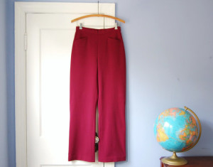 Maroon High Waist Pants Vintage Trousers Cache Slacks Small Extra Small