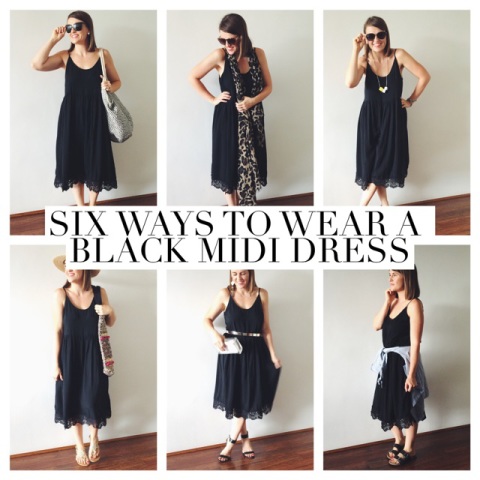 How To Wear A Black Midi Dress (Six Ways!) | What I'm Wearing - Pretty ...