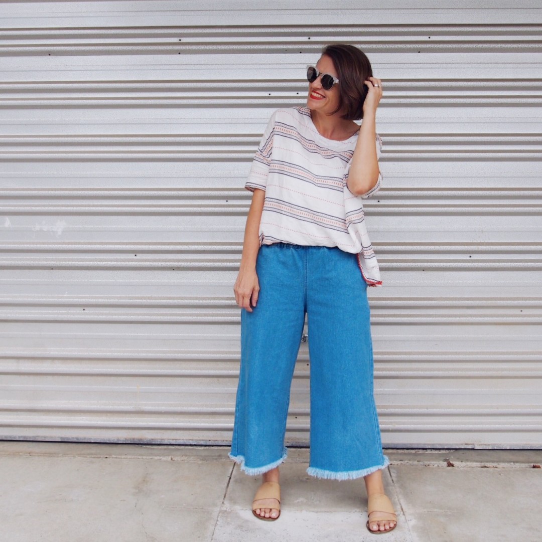 denim culottes outfit how to wear pretty chuffed