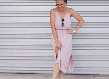 pink dress with white sneakers outfit surftsitch