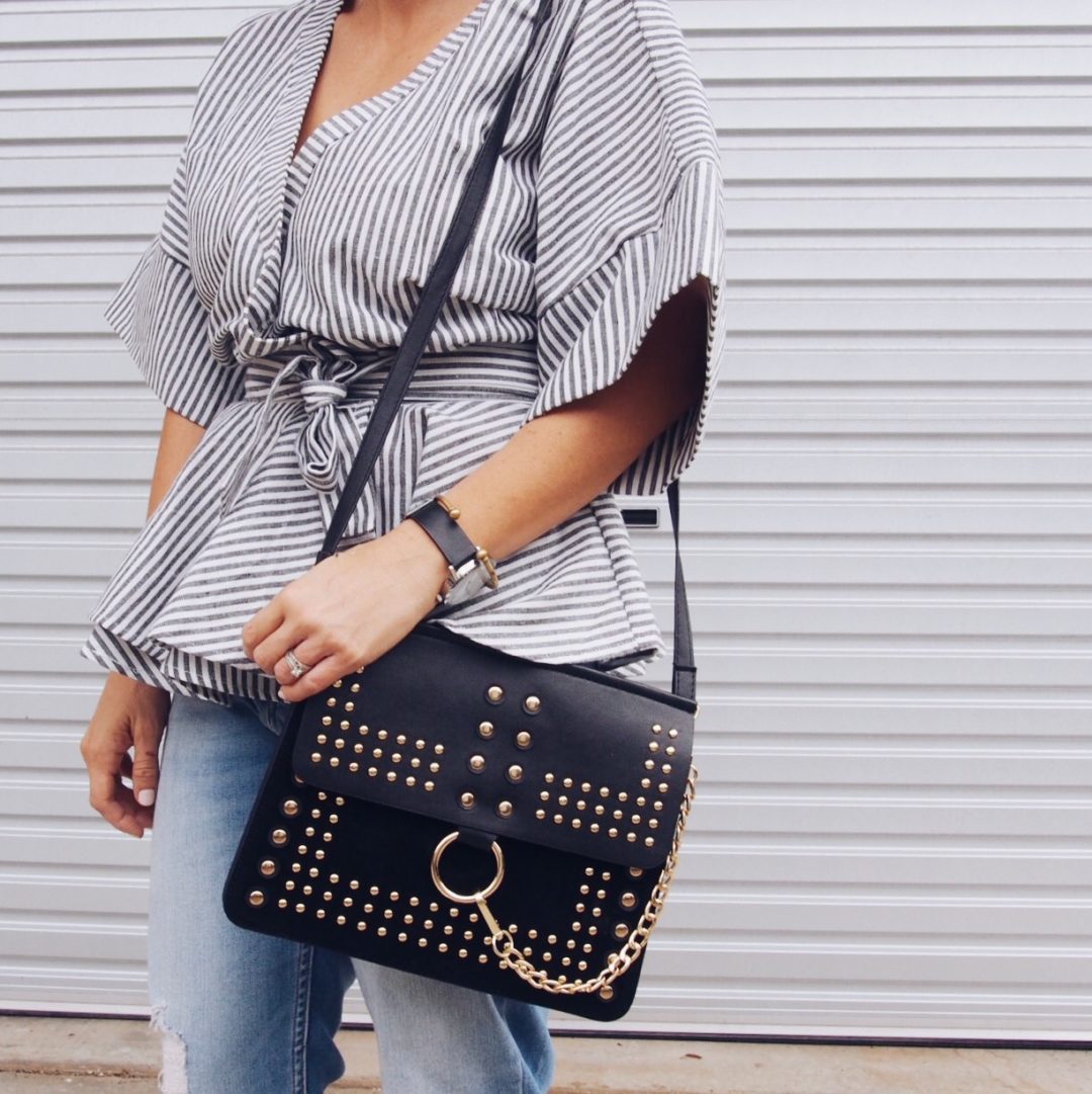 black and gold bag shein