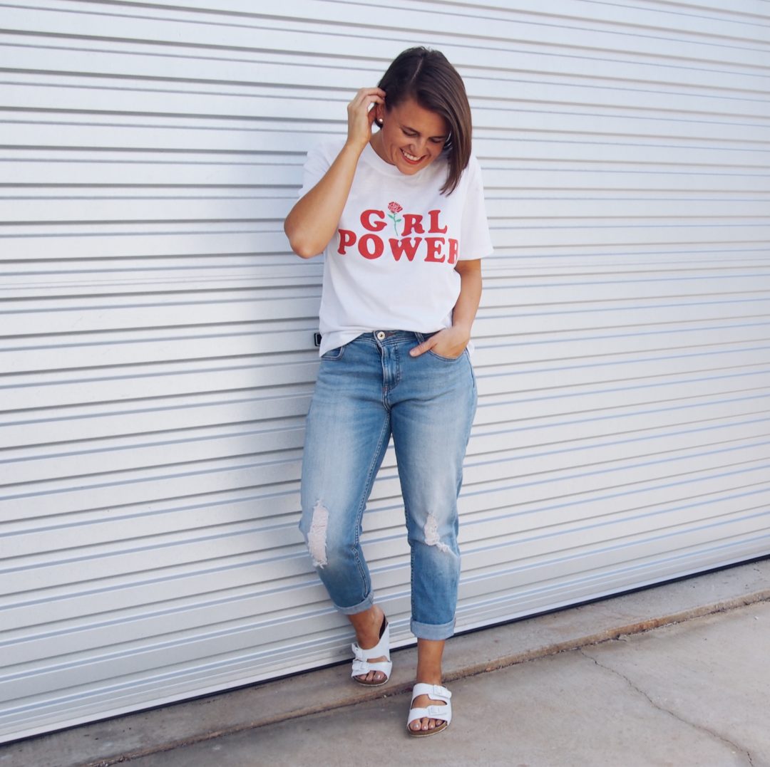 girl power rose t-shirt