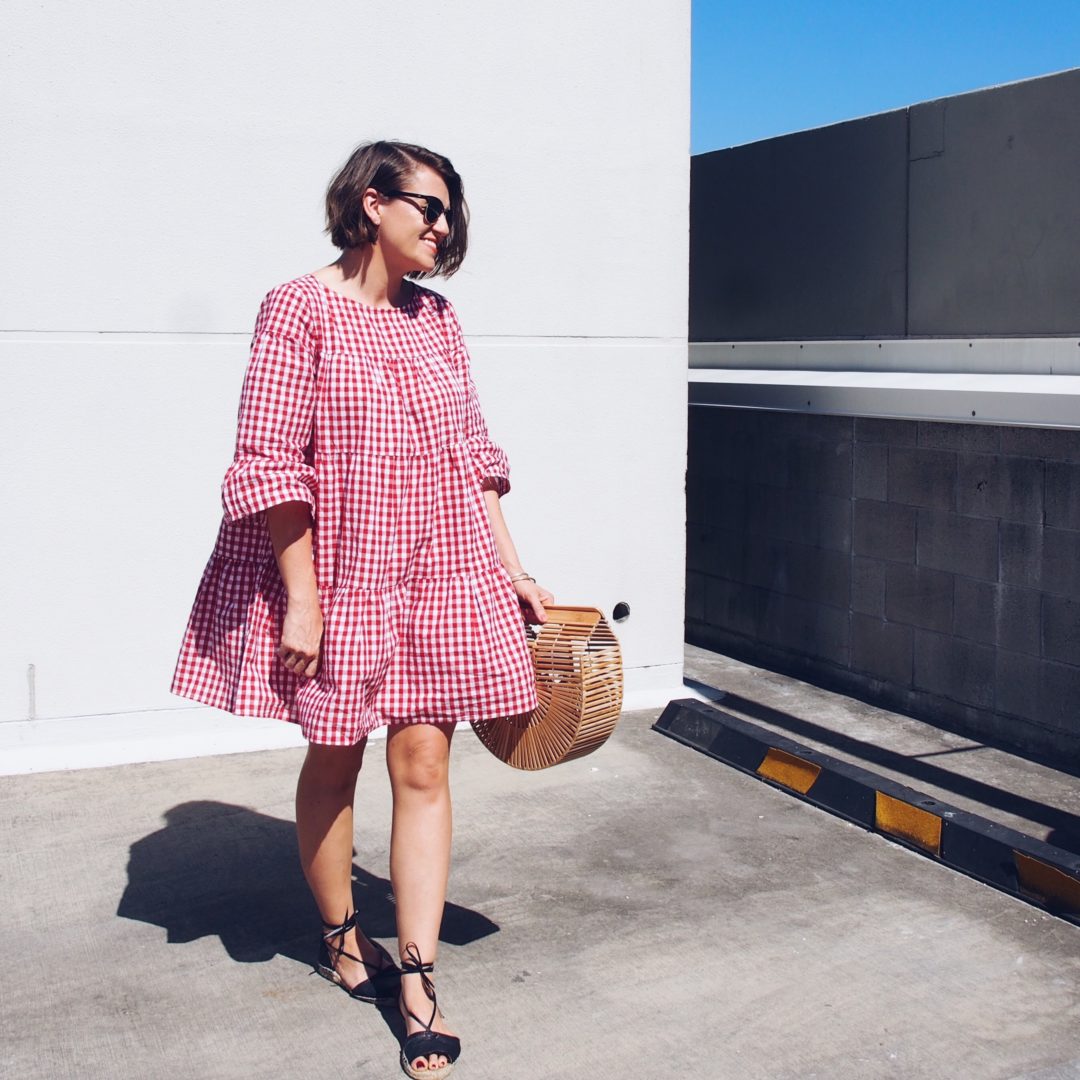 how to wear a gingham dress for spring