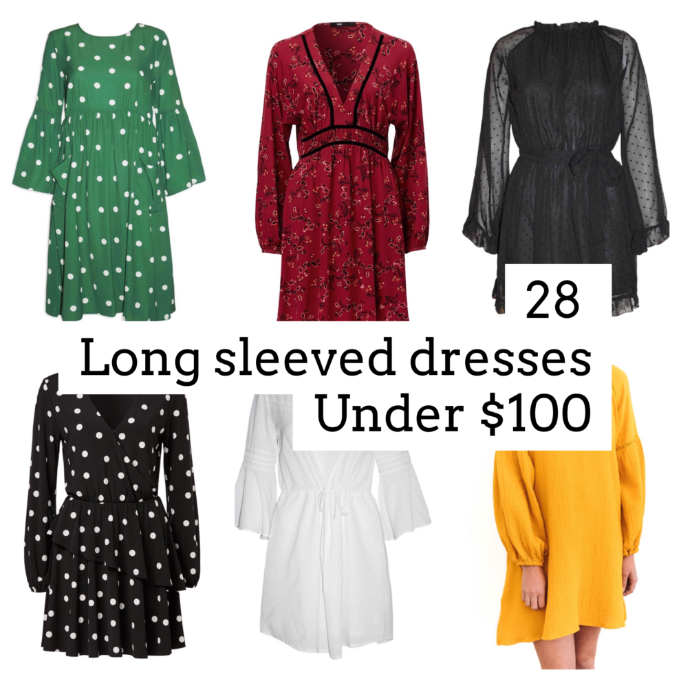 long sleeved dresses under 100
